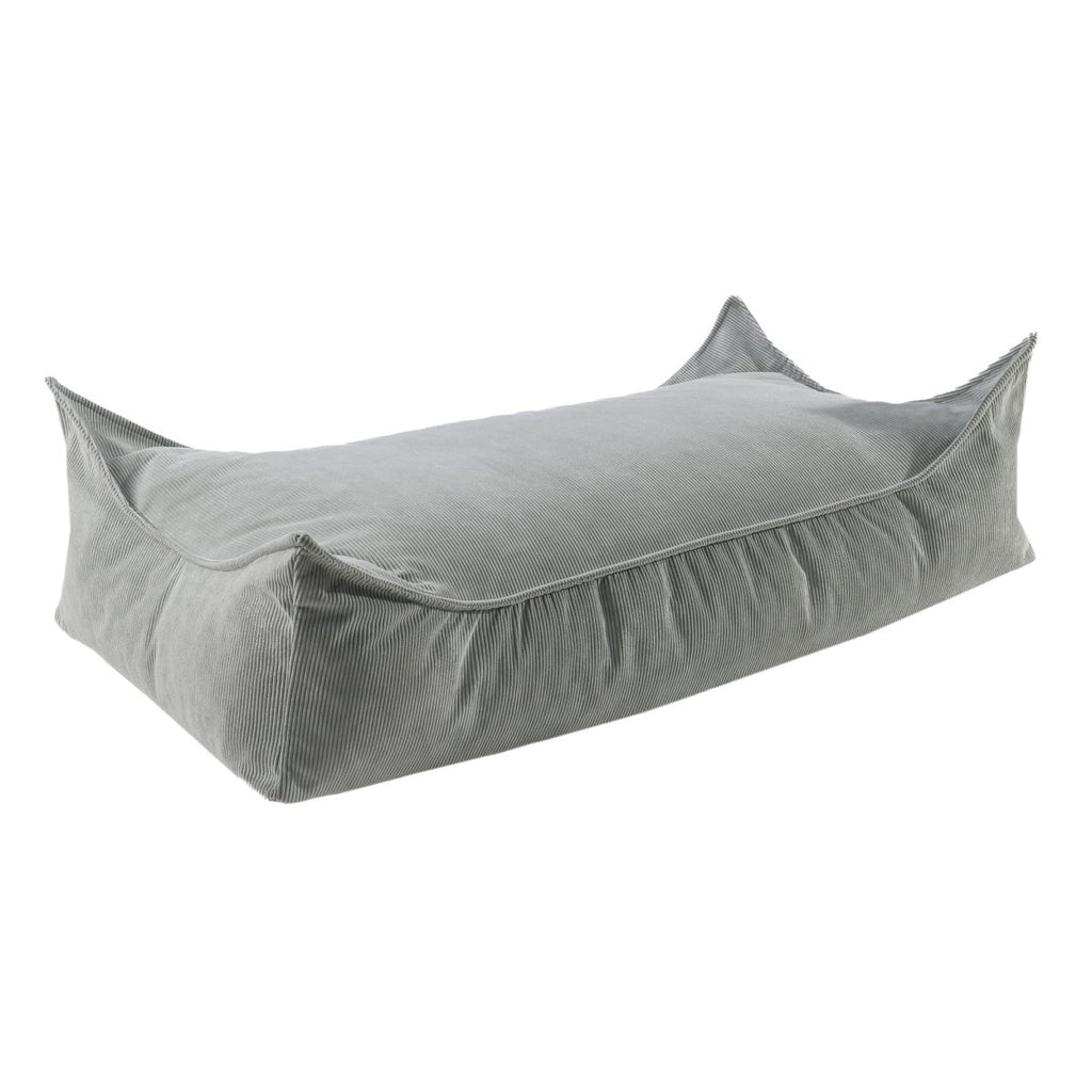 Rectangular Floor Pouf for Kids - Corduroy, 120 x 60 cm (Grey) - Tiny Tugz™