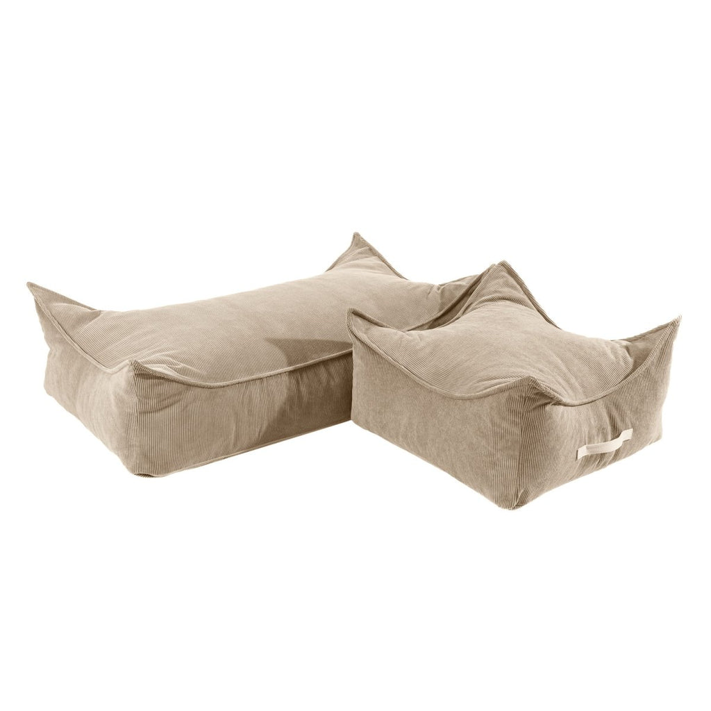 Rectangular Floor Pouf for Kids - Corduroy, 120 x 60 cm (Sand) - Tiny Tugz™
