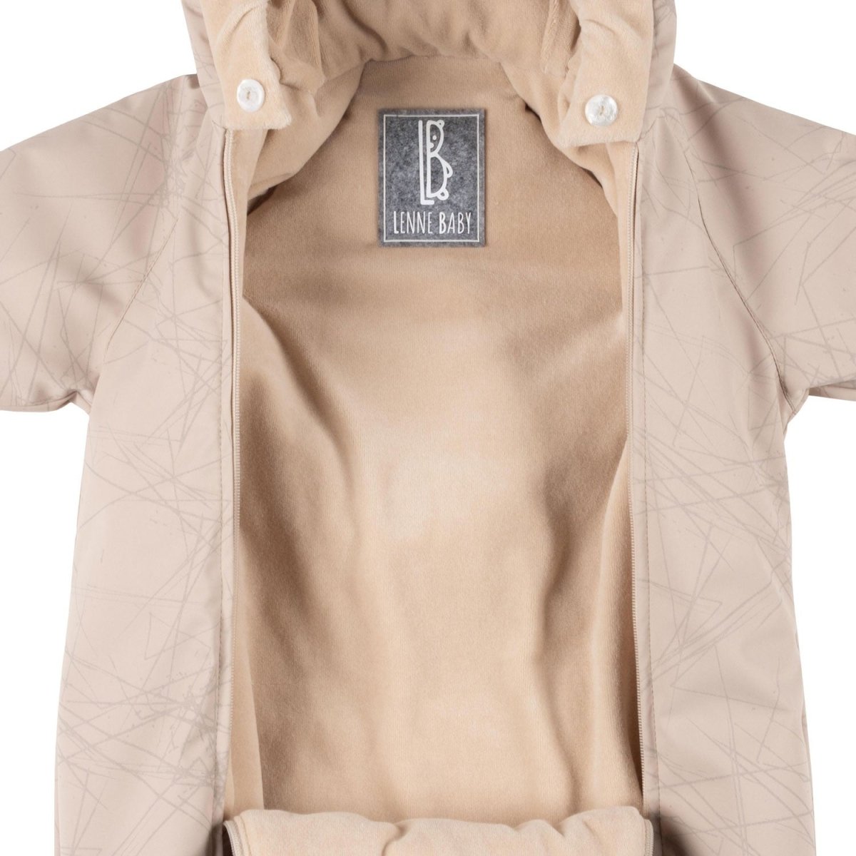 Reflective Merino Wool-Lined Spring/Autumn Bunting Pram Suit – Beige - Tiny Tugz™