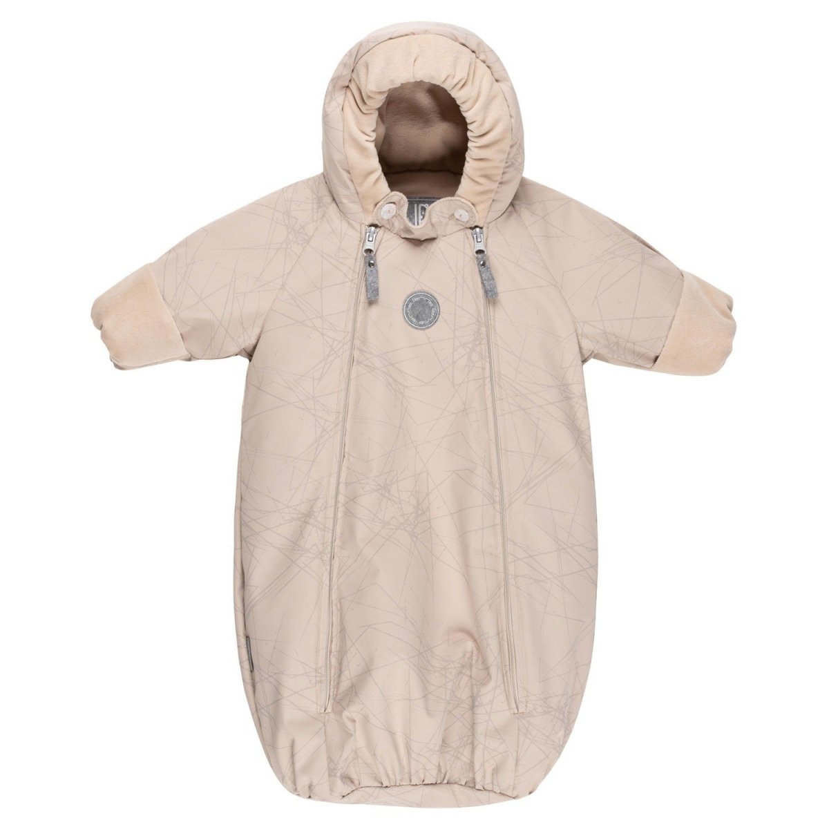 Reflective Merino Wool-Lined Spring/Autumn Bunting Pram Suit – Beige - Tiny Tugz™