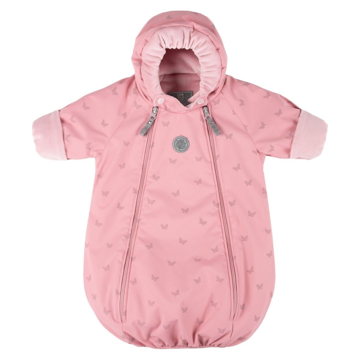 Reflective Merino Wool-Lined Spring/Autumn Bunting Pram Suit – Pink - Tiny Tugz™