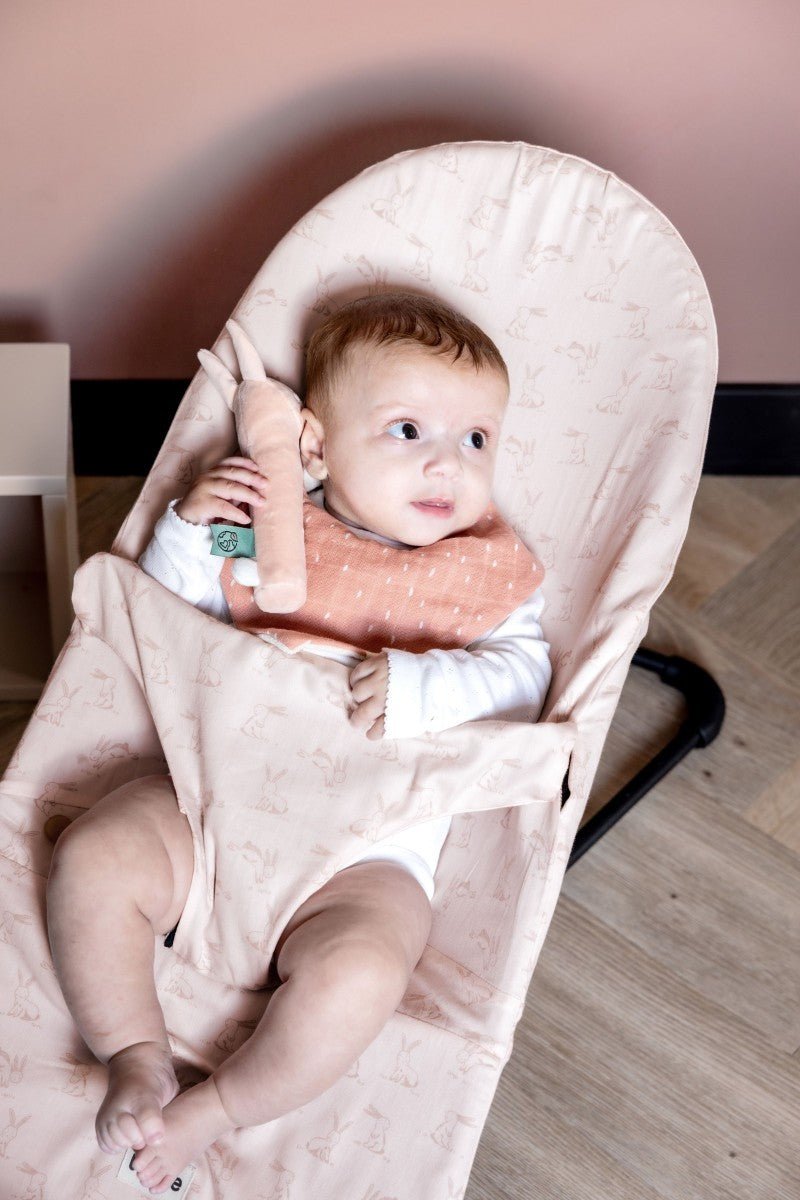 Rosy Rabbit Bandana Bibs 3-Pack – 100% Organic Cotton, Adjustable Snap Closure (0m+) - Tiny Tugz™