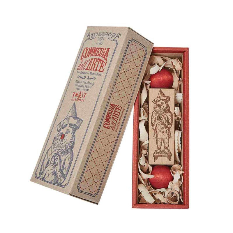 Rotating Wooden Puzzle - Commedia Dell'Arte (Colourful) - Tiny Tugz™