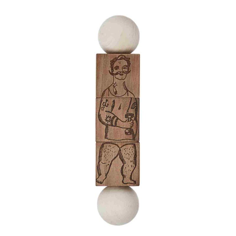 Rotating Wooden Puzzle - Commedia Dell'Arte (Natural) - Tiny Tugz™