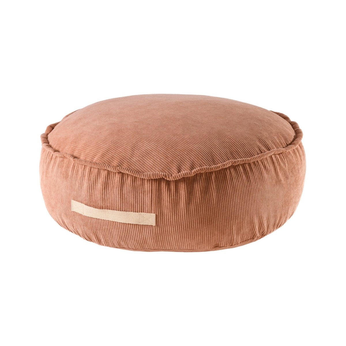 Round Floor Pouf for Kids - Corduroy, 65 cm (Brick) - Tiny Tugz™