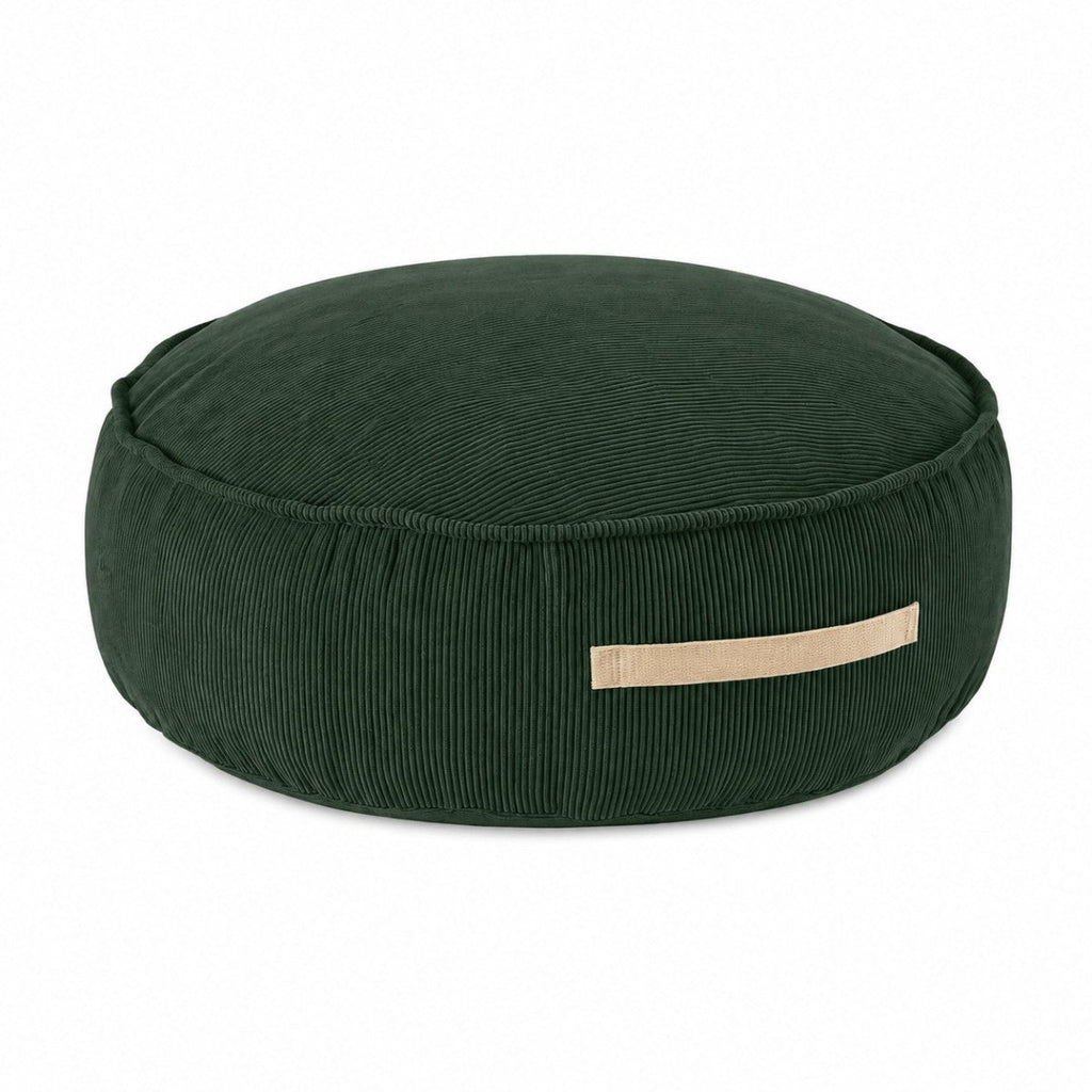 Round Floor Pouf for Kids - Corduroy, 65 cm (Forest Green) - Tiny Tugz™