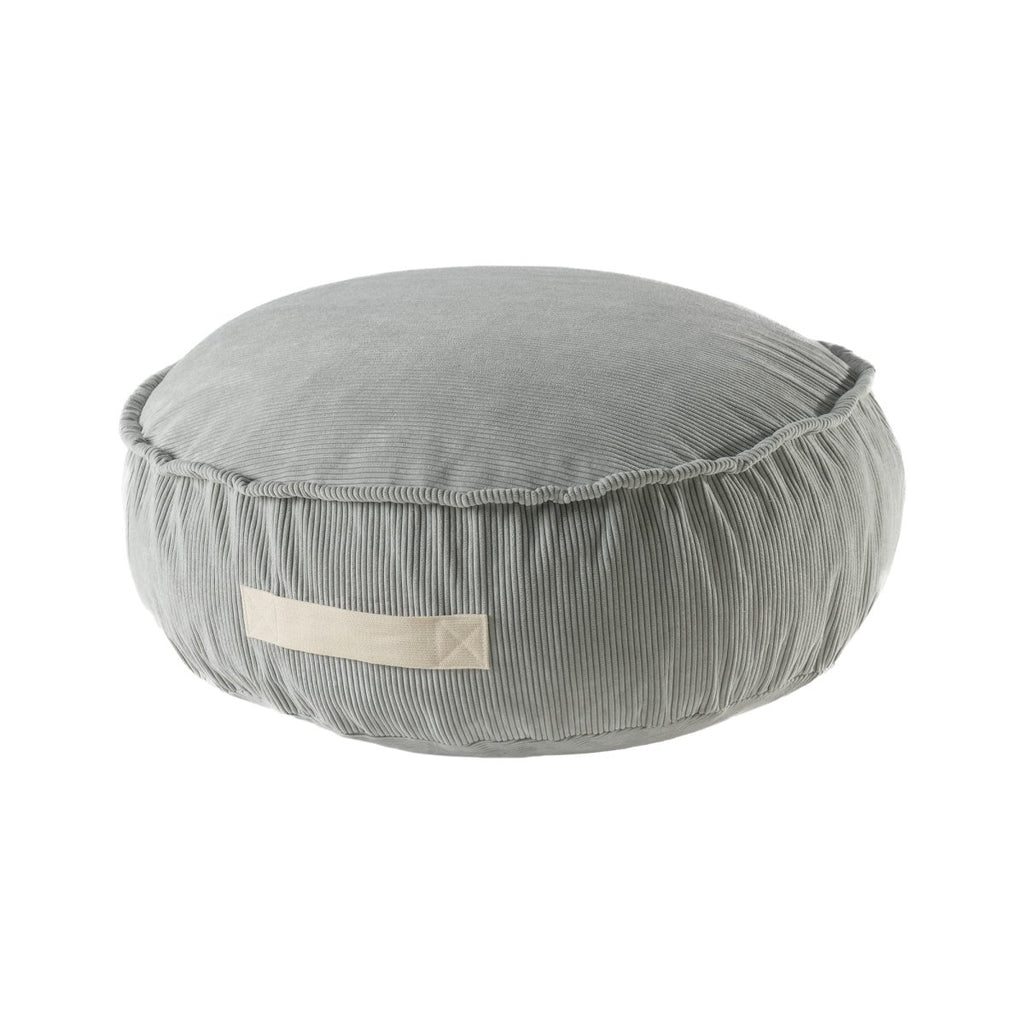 Round Floor Pouf for Kids - Corduroy, 65 cm (Grey) - Tiny Tugz™