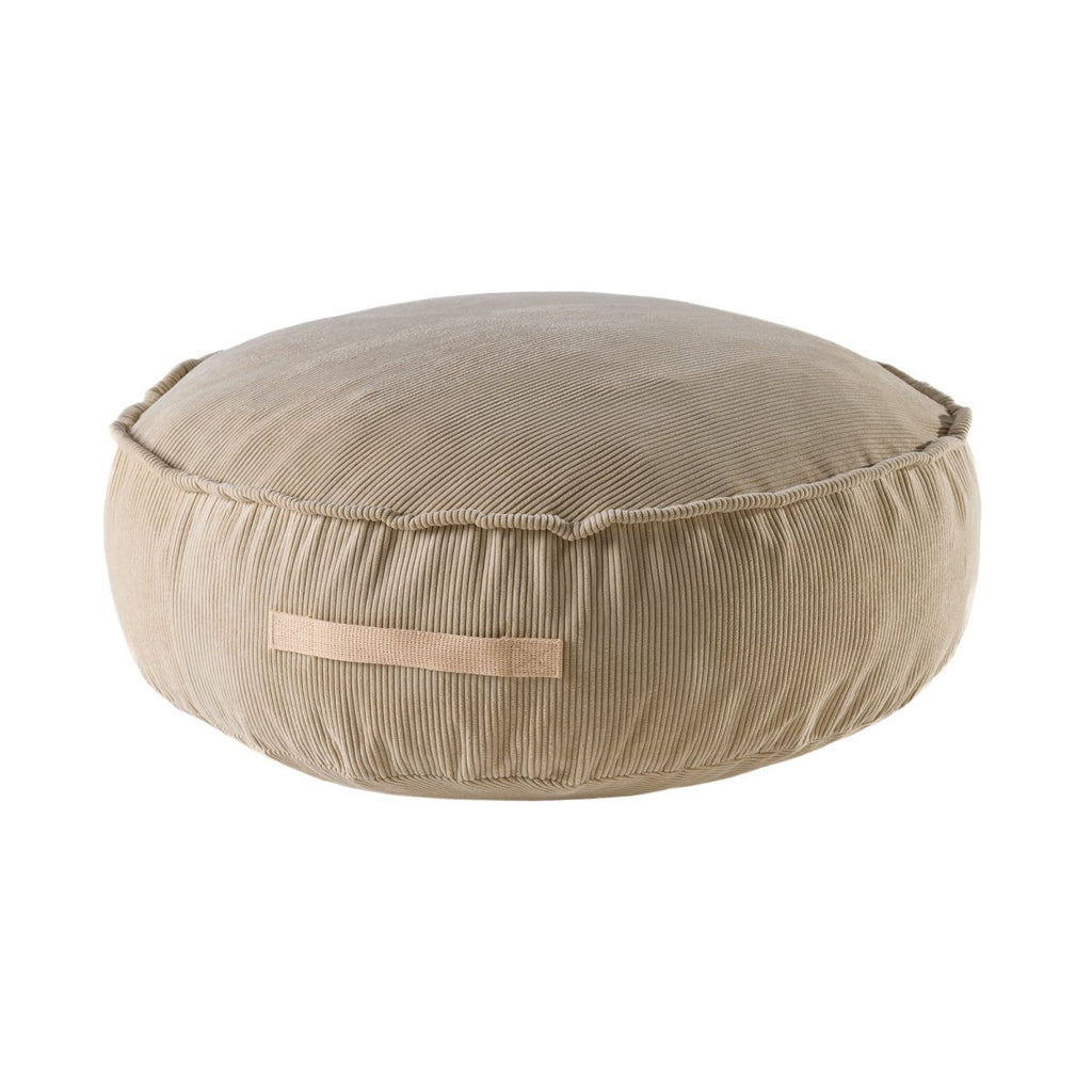 Round Floor Pouf for Kids - Corduroy, 65 cm (Sand) - Tiny Tugz™