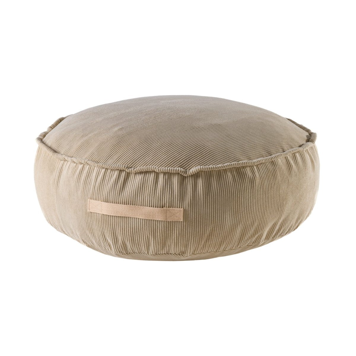 Round Floor Pouf for Kids - Corduroy, 65 cm (Sand) - Tiny Tugz™