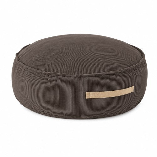 Round Floor Pouf for Kids - Corduroy, 65 cm (Taupe) - Tiny Tugz™