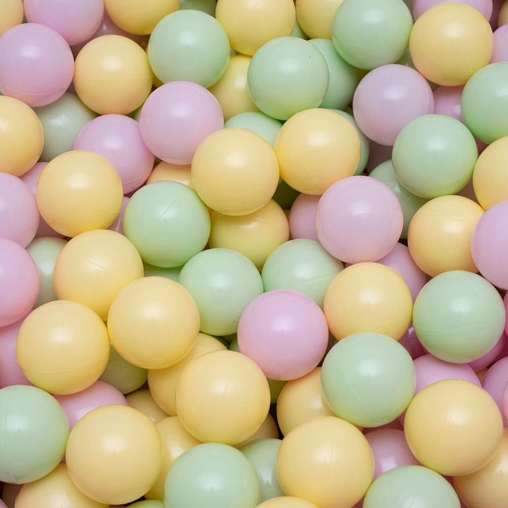 Round Velvet Foam Ball Pit with 250 Balls, 30 cm High - Spring - Tiny Tugz™