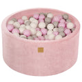 Round Velvet Foam Ball Pit with 300 Balls, 40 cm High - Light Pink - Tiny Tugz™