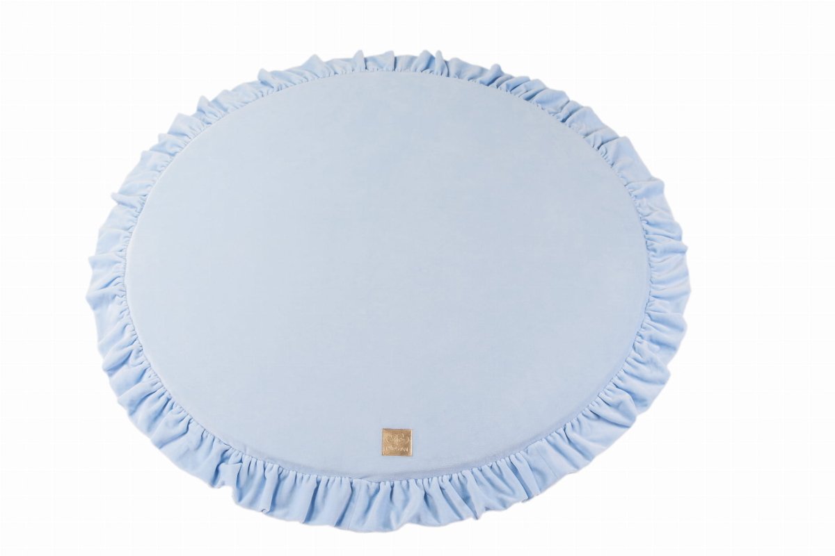 Round Velvet Play Mat for Babies & Children (Blue) - Tiny Tugz™