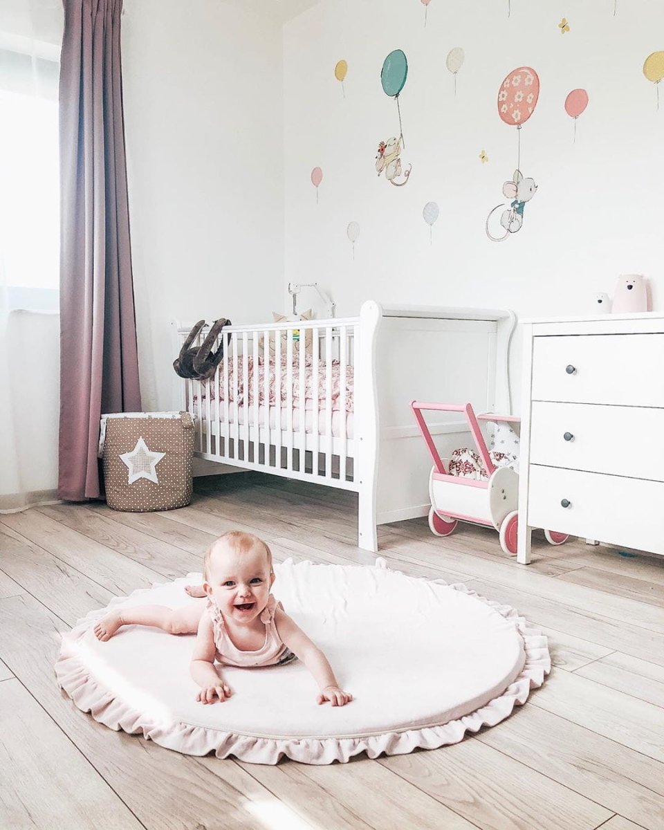 Round Velvet Play Mat for Babies & Children (Blue-Grey) - Tiny Tugz™