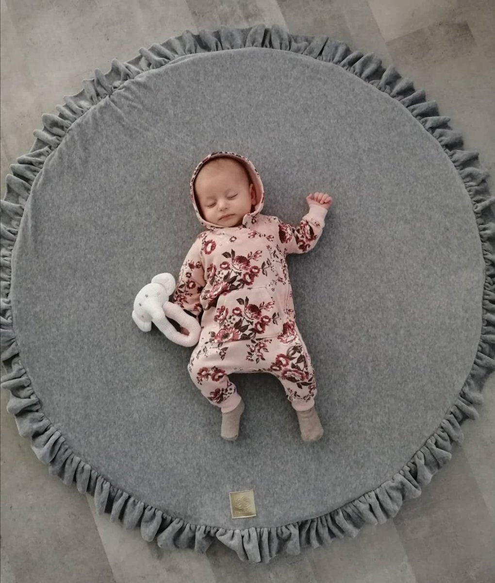 Round Velvet Play Mat for Babies & Children (Blue-Grey) - Tiny Tugz™