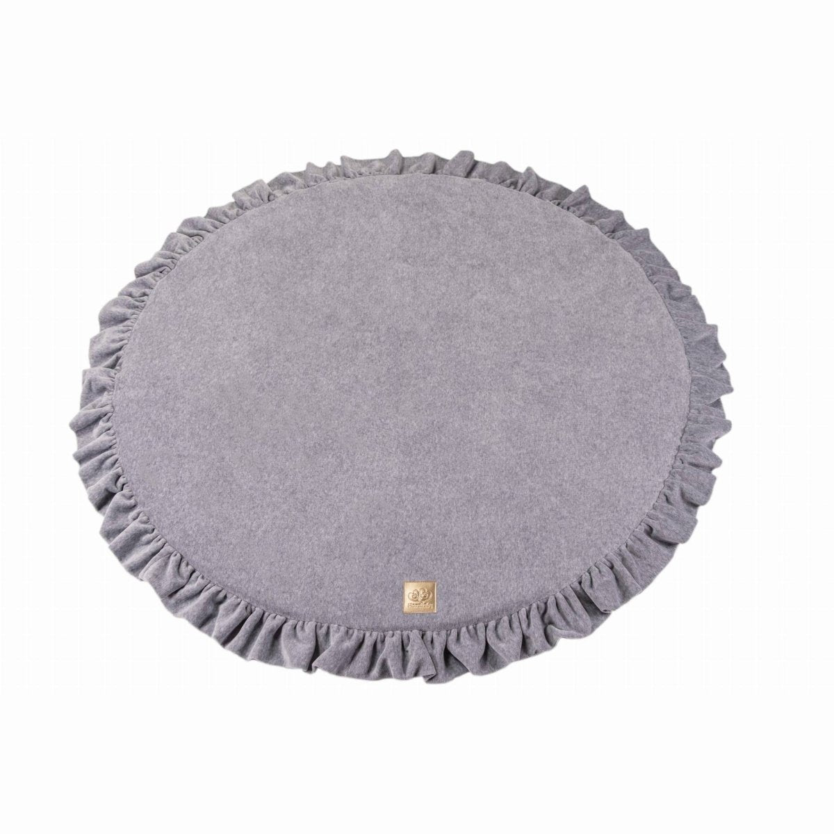 Round Velvet Play Mat for Babies & Children (Grey) - Tiny Tugz™