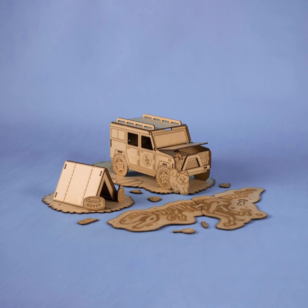 Rover's Expedition - Colour-Your-Own Wooden Play Set - Tiny Tugz™