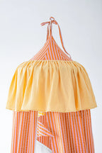 Ciel de Lit en Mousseline de Coton à Rayures Roses et Oranges pour Bébés et Enfants (0-6 ans)