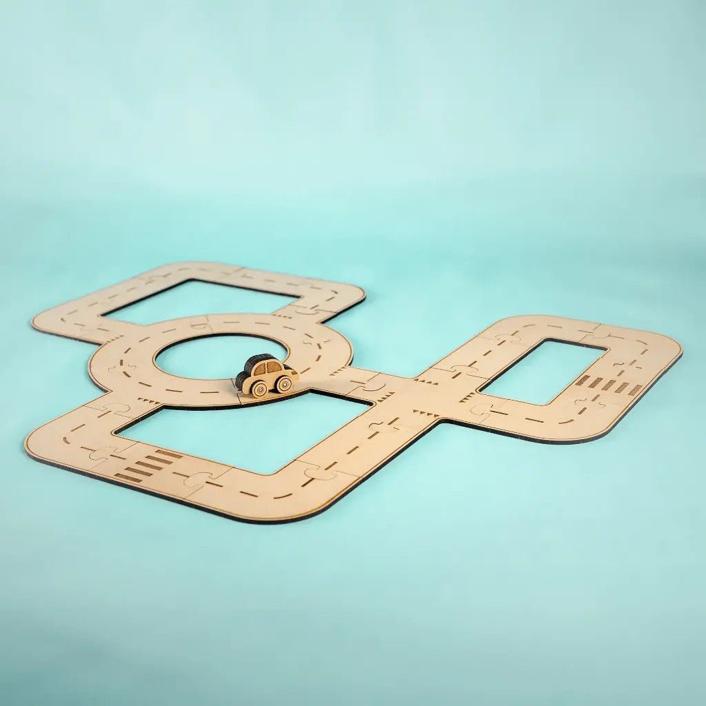 Rule the Roundabout - Colour-Your-Own Wooden Road Play Set - Tiny Tugz™