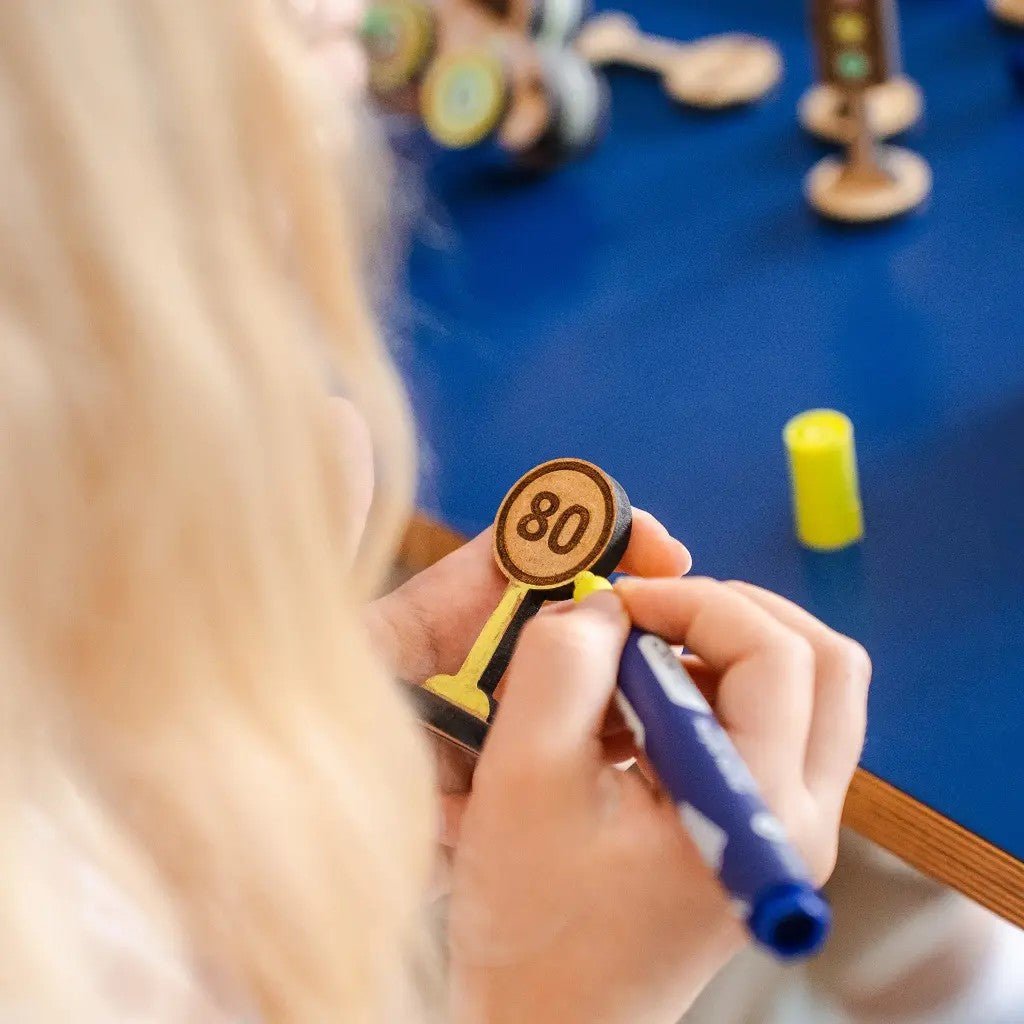 Rule the Roundabout - Colour-Your-Own Wooden Road Play Set - Tiny Tugz™