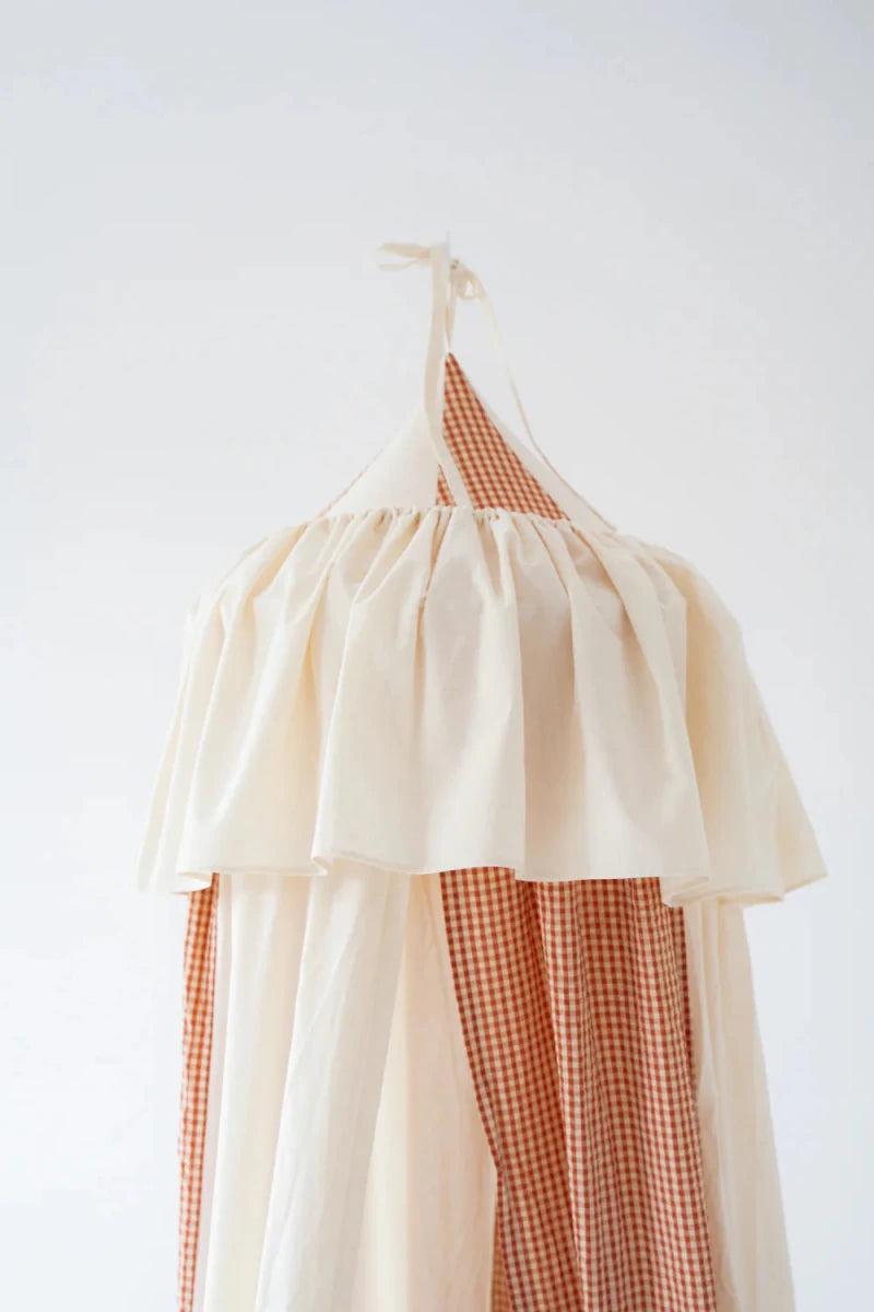 Rusty Check Circus Muslin Cotton Bed Canopy for Babies & Kids (0–6y) - Tiny Tugz™