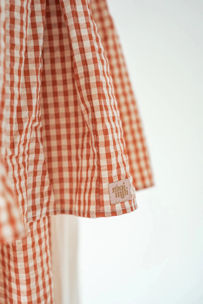Rusty Check Circus Muslin Cotton Bed Canopy for Babies & Kids (0–6y) - Tiny Tugz™