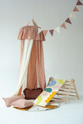 Rusty Check Circus Muslin Cotton Bed Canopy for Babies & Kids (0–6y) - Tiny Tugz™