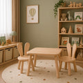 Scandinavian Wooden Kids Table and Chair Set in Solid Beech Wood (Bunny) - Tiny Tugz™