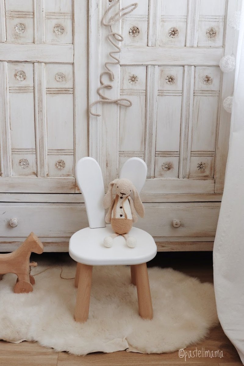 Scandinavian Wooden Kids Table and Chair Set in Solid Beech Wood (Bunny) - Tiny Tugz™
