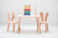 Scandinavian Wooden Kids Table and Chair Set in Solid Beech Wood (Deer & Bunny) - Tiny Tugz™