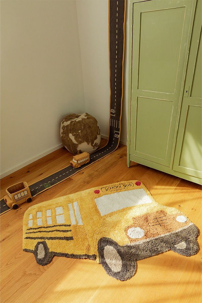 School Bus Cotton Rug for Kids (130 x 90cm) - Tiny Tugz™