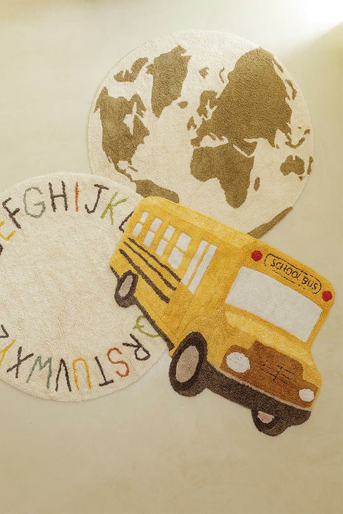 School Bus Cotton Rug for Kids (130 x 90cm) - Tiny Tugz™