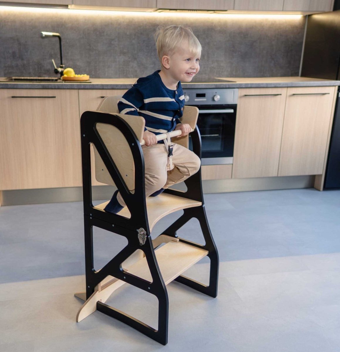 Securestep™ 4-in-1 Montessori Kitchen Tower & High Chair Combo (6M–6Y) - Tiny Tugz™