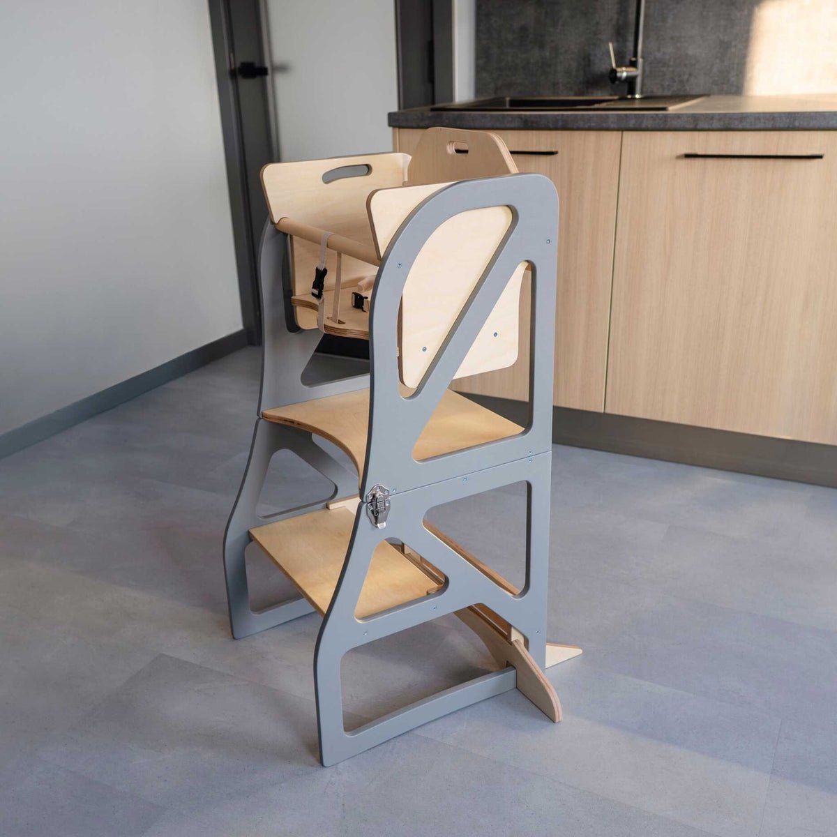 Securestep™ 4-in-1 Montessori Kitchen Tower & High Chair Combo (6M–6Y) - Tiny Tugz™