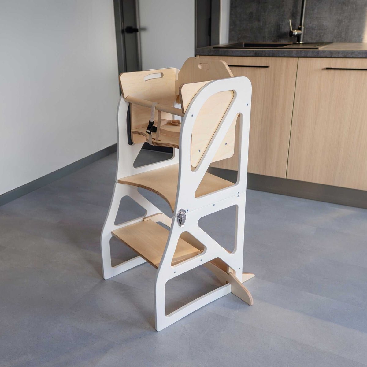 Securestep™ 4-in-1 Montessori Kitchen Tower & High Chair Combo (6M–6Y) - Tiny Tugz™