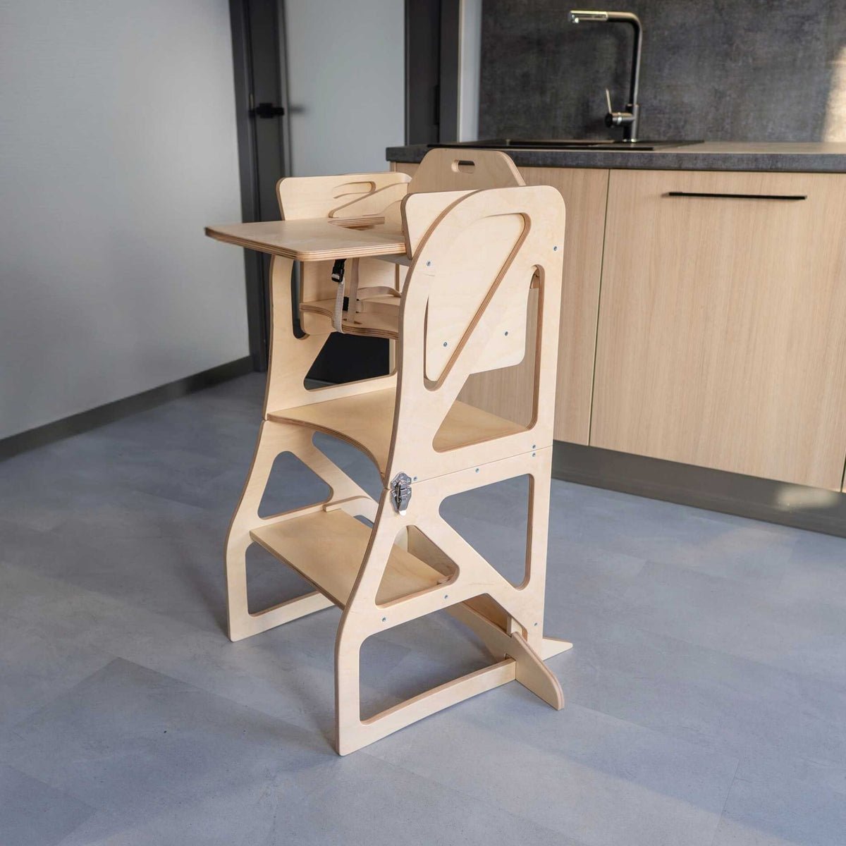 Securestep™ 4-in-1 Montessori Kitchen Tower & High Chair Combo (6M–6Y) - Tiny Tugz™