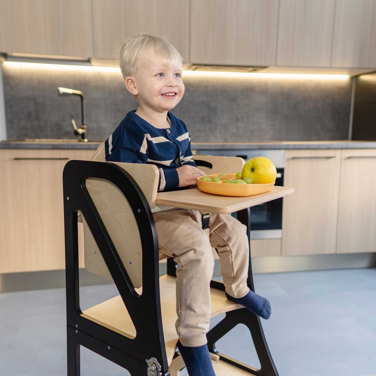 Securestep™ 4-in-1 Montessori Kitchen Tower & High Chair Combo (6M–6Y) - Tiny Tugz™