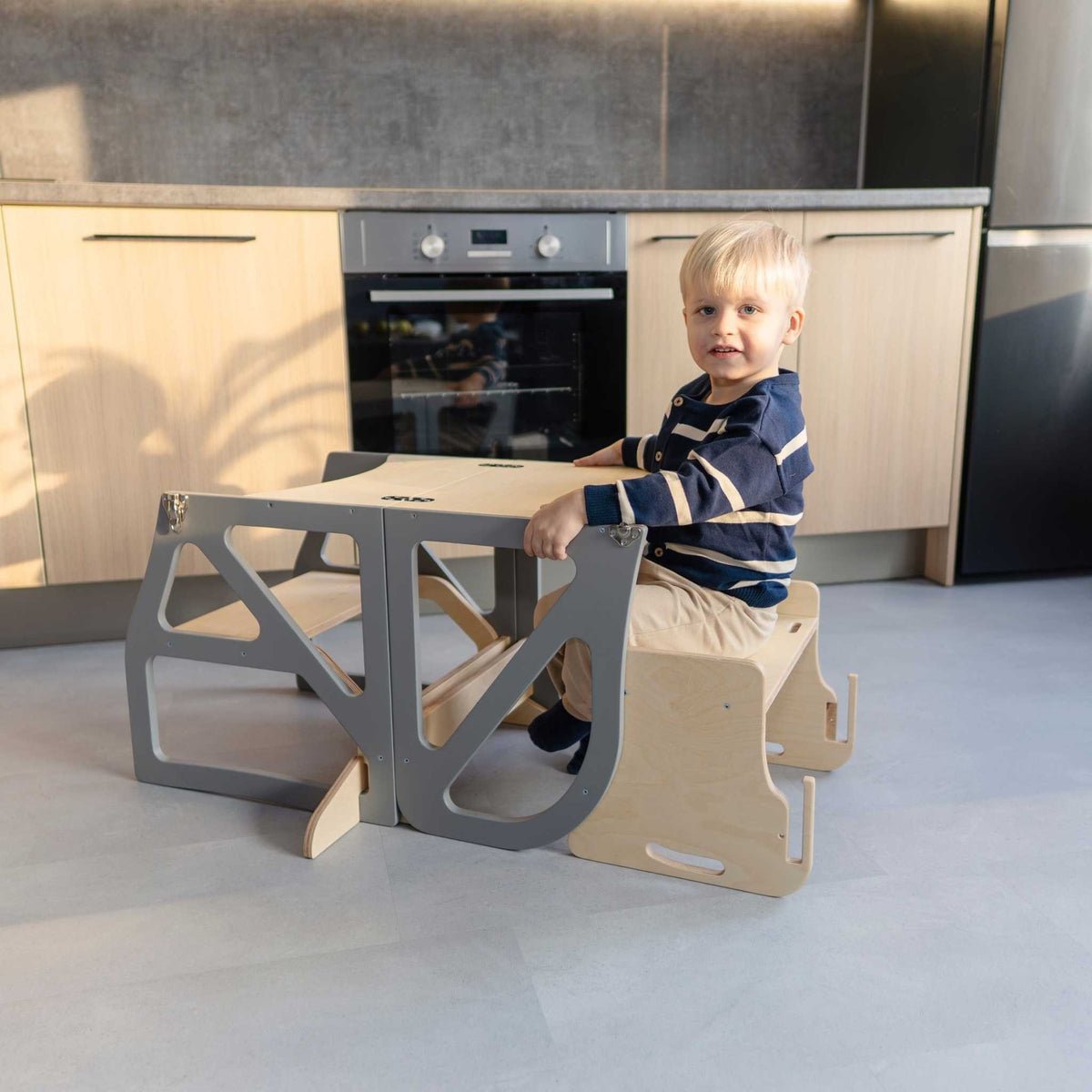 Securestep™ 4-in-1 Montessori Kitchen Tower & High Chair Combo (6M–6Y) - Tiny Tugz™