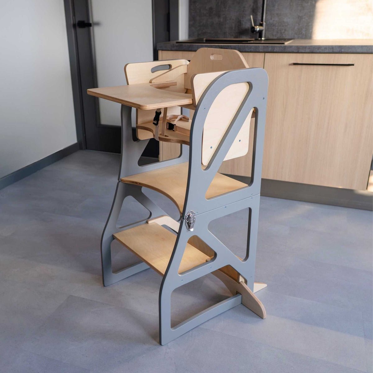 Securestep™ 4-in-1 Montessori Kitchen Tower & High Chair Combo (6M–6Y) - Tiny Tugz™