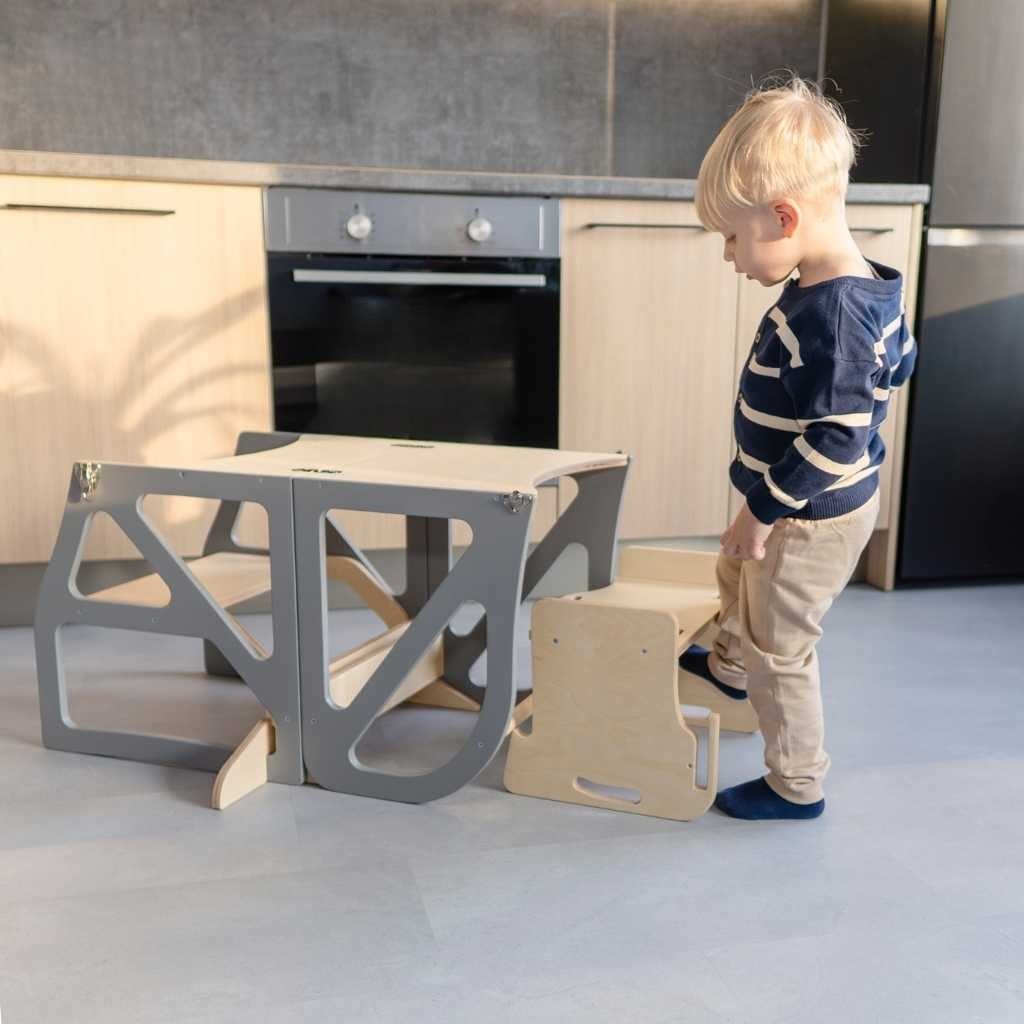 Securestep™ 4-in-1 Montessori Kitchen Tower & High Chair Combo (6M–6Y) - Tiny Tugz™