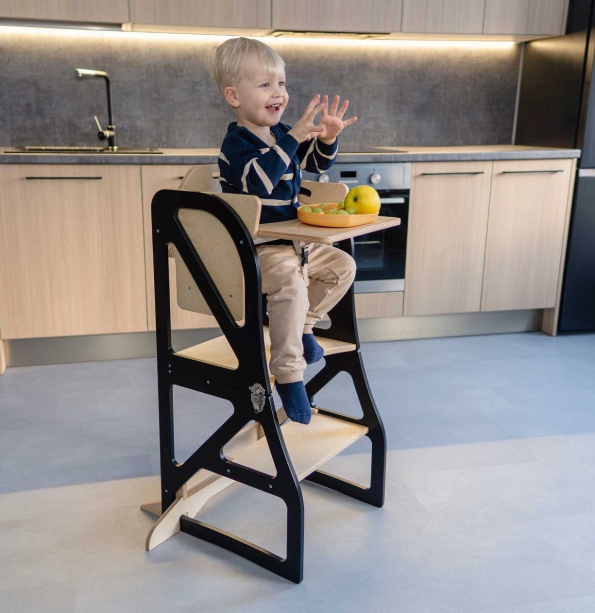 Securestep™ 4-in-1 Montessori Kitchen Tower & High Chair Combo (6M–6Y) - Tiny Tugz™