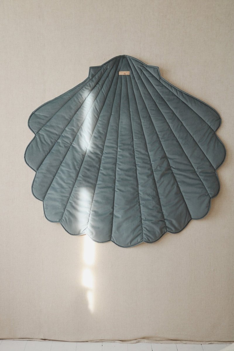 Shell Play Mat (Blue) – Velvet & Cotton, Handmade - Tiny Tugz™