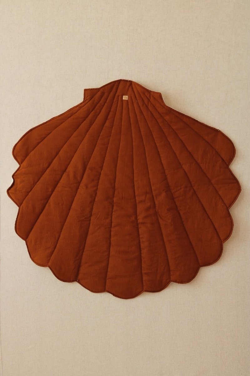 Shell Play Mat (Caramel) – Linen & Cotton, Handmade - Tiny Tugz™