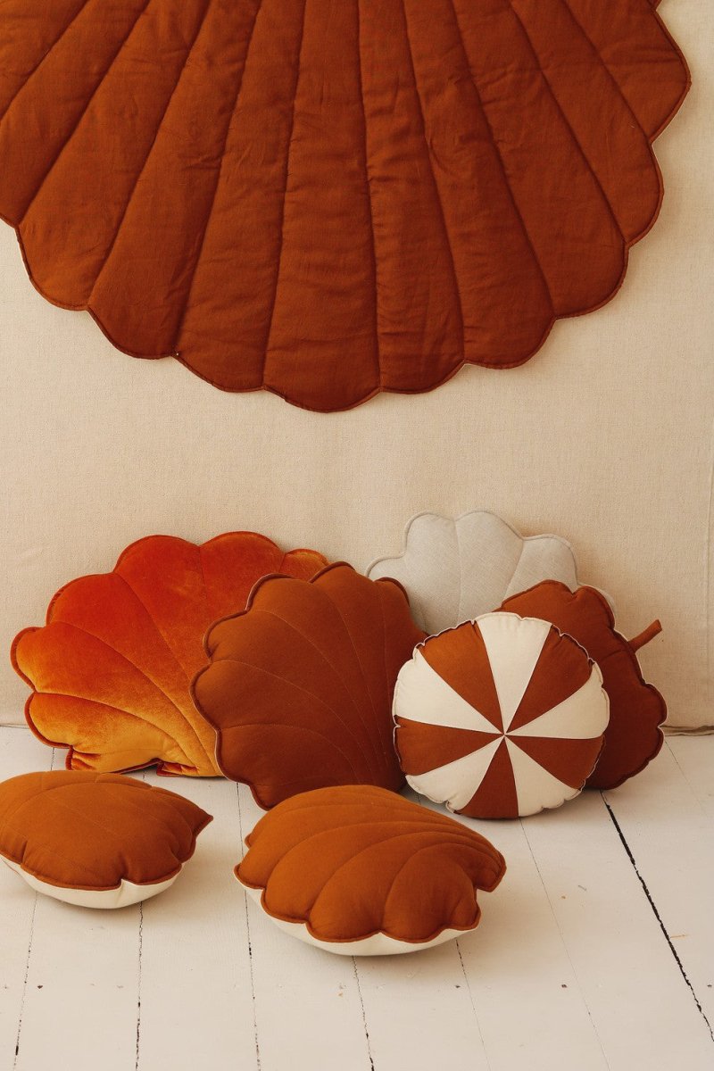 Shell Play Mat (Caramel) – Linen & Cotton, Handmade - Tiny Tugz™
