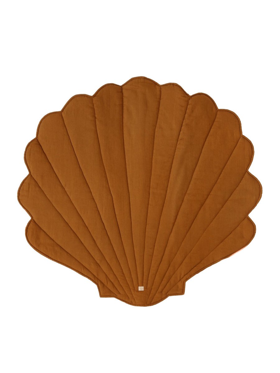Shell Play Mat (Caramel) – Linen & Cotton, Handmade - Tiny Tugz™