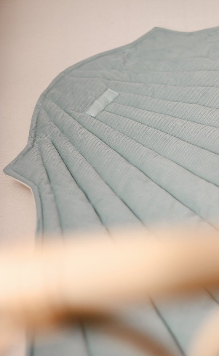 Shell Play Mat (Mint) – Velvet & Cotton, Handmade - Tiny Tugz™