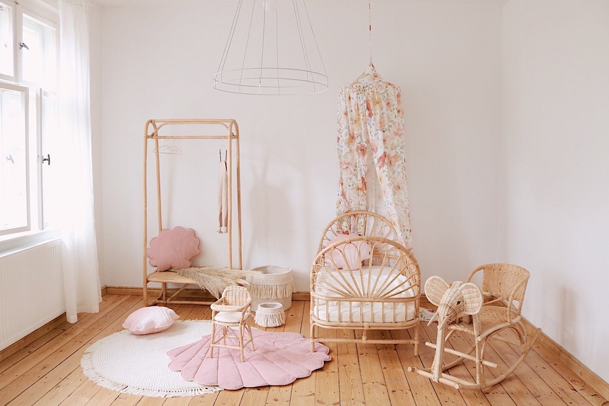 Shell Play Mat (Powder Pink) – Velvet & Cotton, Handmade - Tiny Tugz™