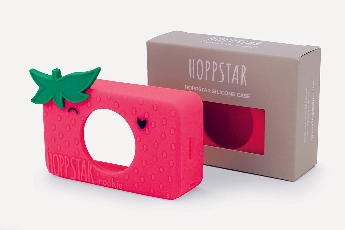 Silicone Case for Kids Camera Rookie, close-up of soft-touch silicone texture