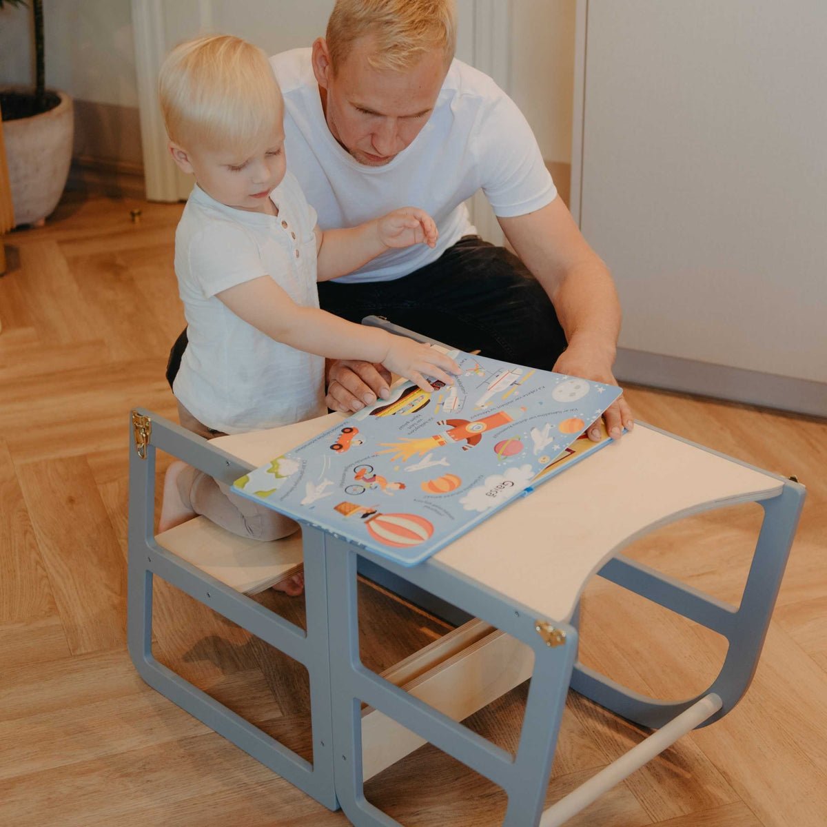 Sleekstep™ 4-in-1 Montessori Kitchen Tower & High Chair Combo (6M–6Y) - Tiny Tugz™