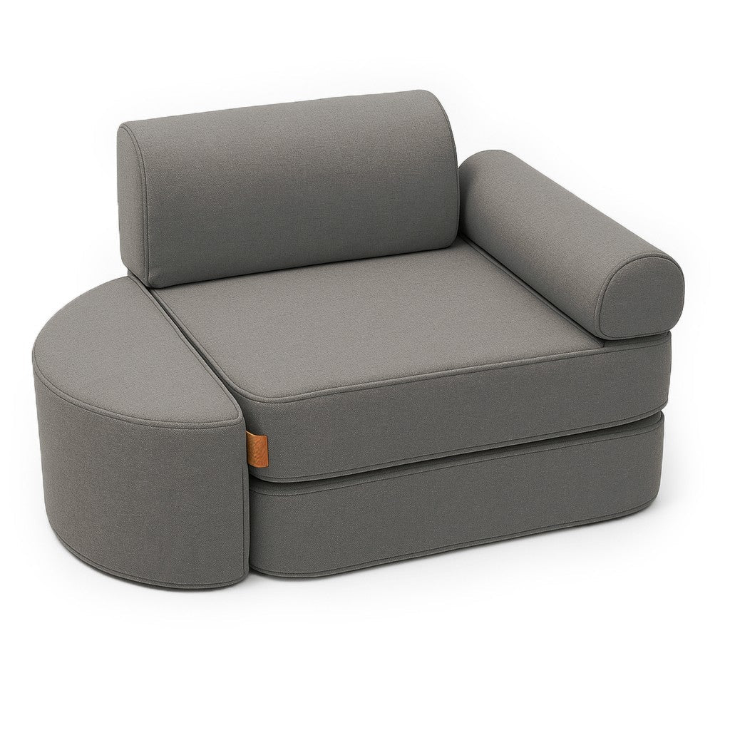 Small Indoor & Outdoor Kids Sofa Outzy, 4 Pieces - UV & Splash Resistant, 60 x 60 cm (Clay Taupe) - Tiny Tugz™
